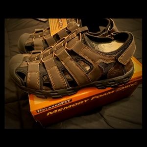 Mens Skechers Chocolate brown sandals